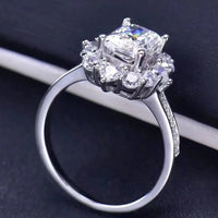 Moissanite Ring Sofia - 2 Carat Cushion Halo Sparkle Women's Ring Velanci