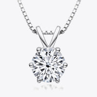 Minimalist 1 Carat Moissanite Necklace - Sterling Silver Velanci
