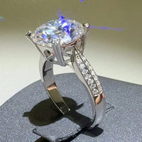 5 Carat Moissanite Sterling Silver Ring Giulia - Radiant Women's Ring Velanci
