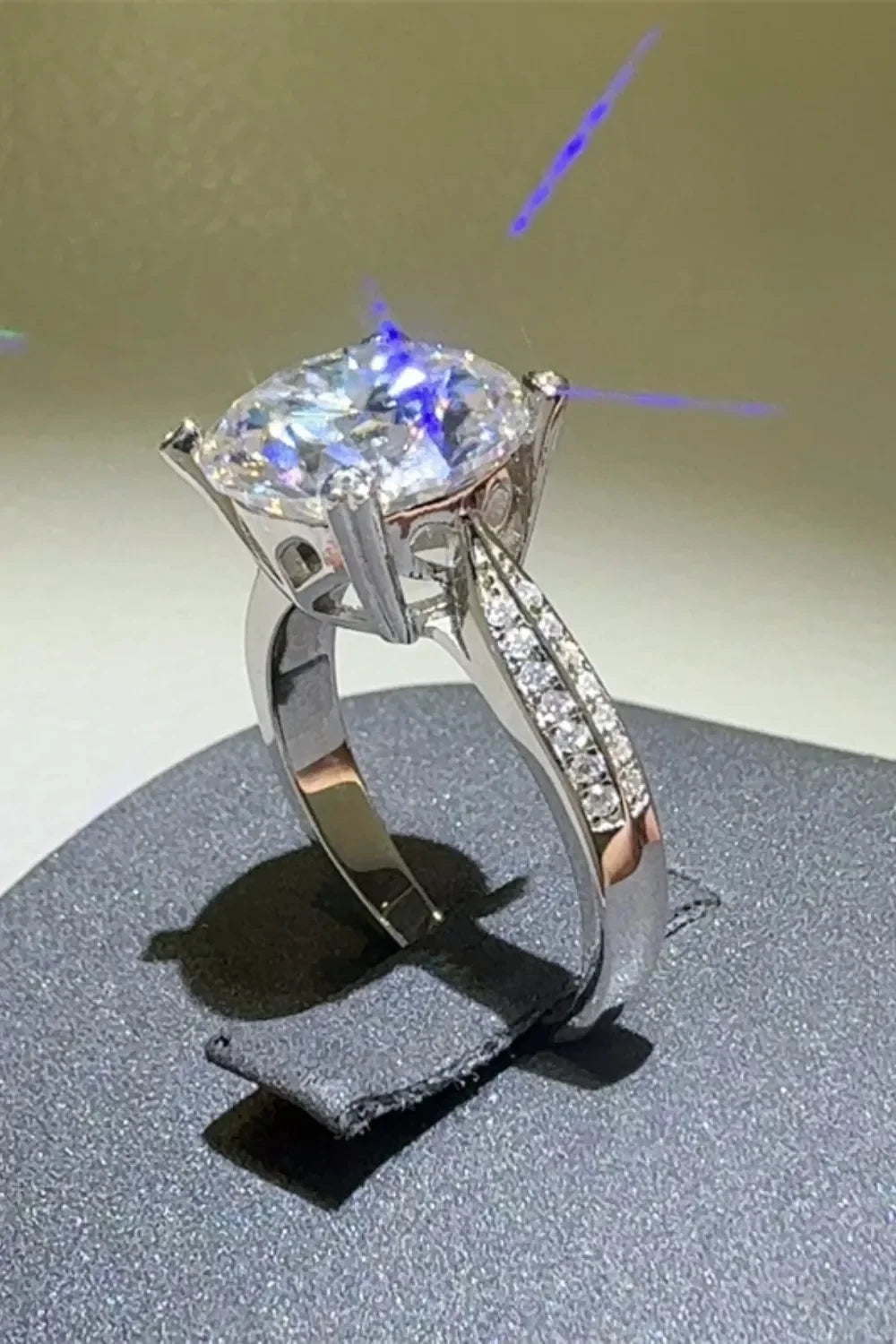 5 Carat Moissanite Sterling Silver Ring Giulia - Radiant Women's Ring Velanci