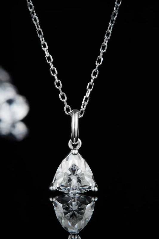 Moissanite Sterling Silver Necklace, 1 Carat, D Color Velanci