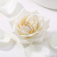 Open Ring Giulia - 18K Gold-Plated Rhinestone Cross Velanci