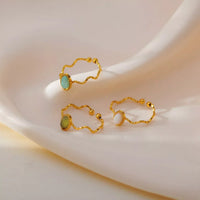 Ring Alessia - Wave-Open Gold-Plated Coastal Shine Women's Ring Velanci