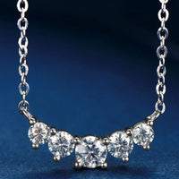 Platinum Plated Minimalist Moissanite Pendant Necklace - Arc Velanci