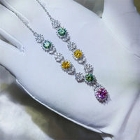 3.5 Carat Moissanite Sterling Silver Necklace Velanci