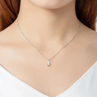 1.5 Carat Moissanite Teardrop Necklace - Sterling Silver Velanci