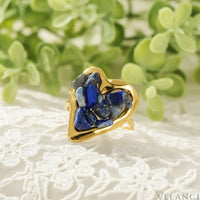 Ring Giovanna - Adjustable Open-Heart Lilac Stones Women's Ring Velanci