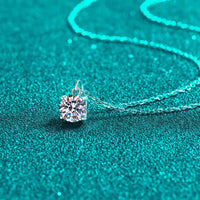 1 Carat Moissanite Sterling Silver Necklace - Minimalist Velanci