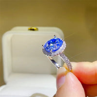 5 Carat Moissanite Sterling Silver Ring Alessia - Halo Shine Women's Ring Velanci