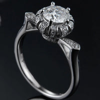 1 Carat Moissanite Platinum-Plated Ring Elena - Subtle Shine Women's Ring Velanci