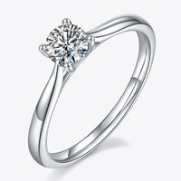 Moissanite Solitaire Ring Bianca - 0.5ct D VVS1 Silver Women's Ring Velanci