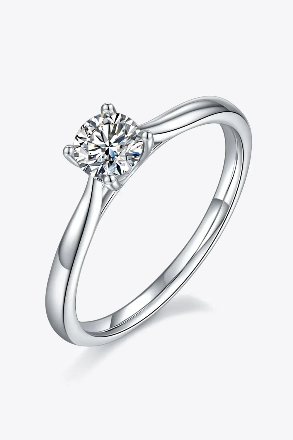Moissanite Solitaire Ring Bianca - 0.5ct D VVS1 Silver Women's Ring Velanci