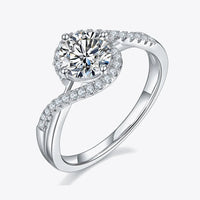 Moissanite Ring Alessia - Crisscross Sterling Shine Women's Ring Velanci