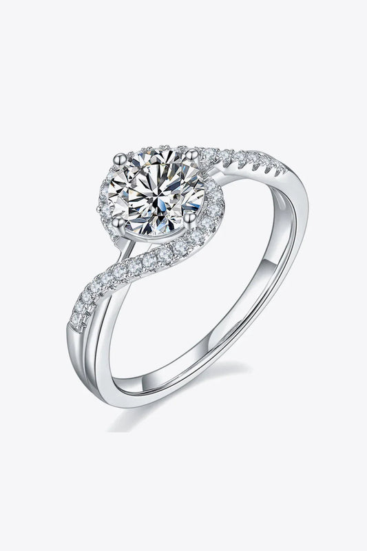 Moissanite Ring Alessia - Crisscross Sterling Shine Women's Ring Velanci