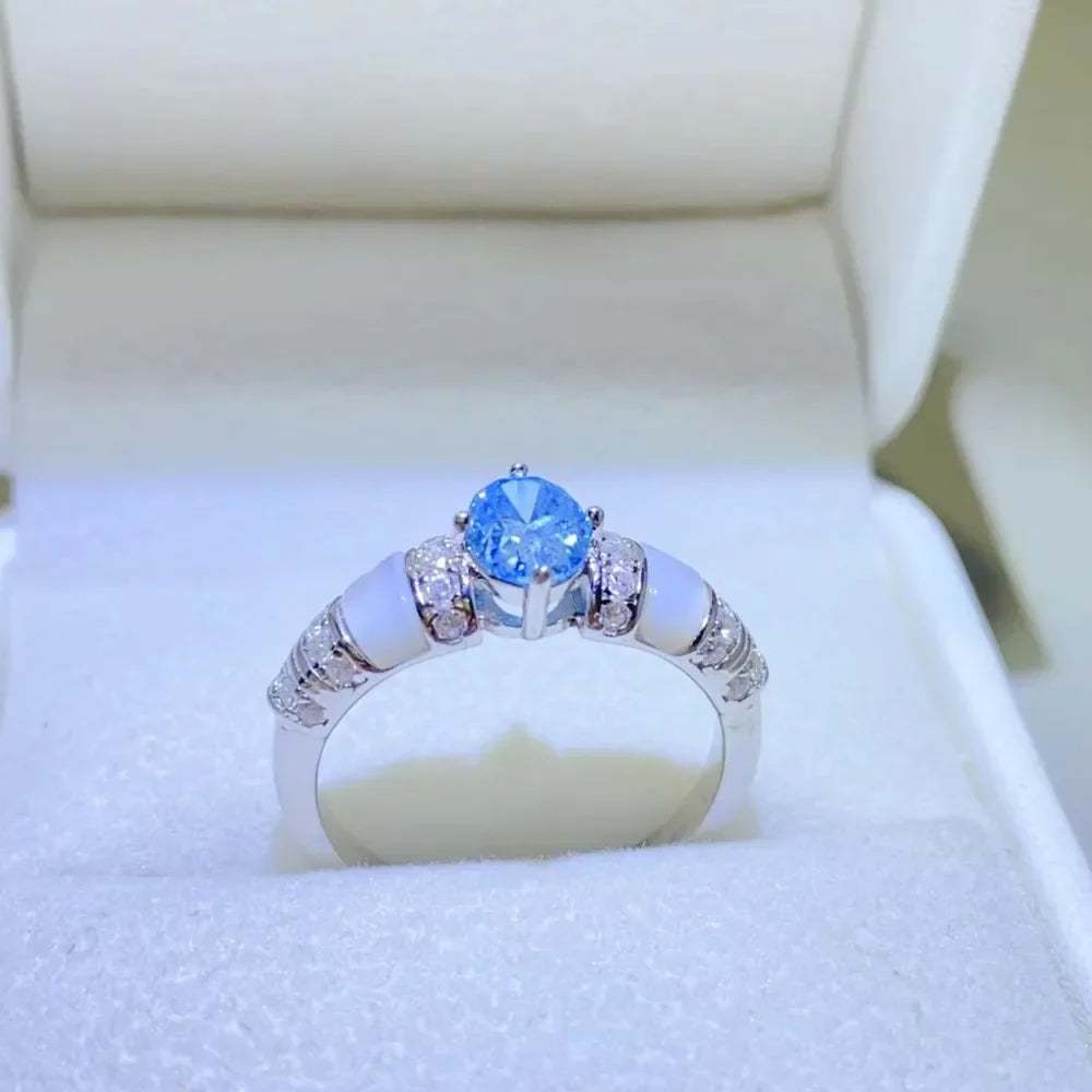 Ring Alessia - 1 Carat Moissanite Sterling Silver Ring Women's Ring Velanci