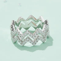 Moissanite Zigzag Stacking Rings Giulia - Everyday Sparkle Women's Ring Velanci