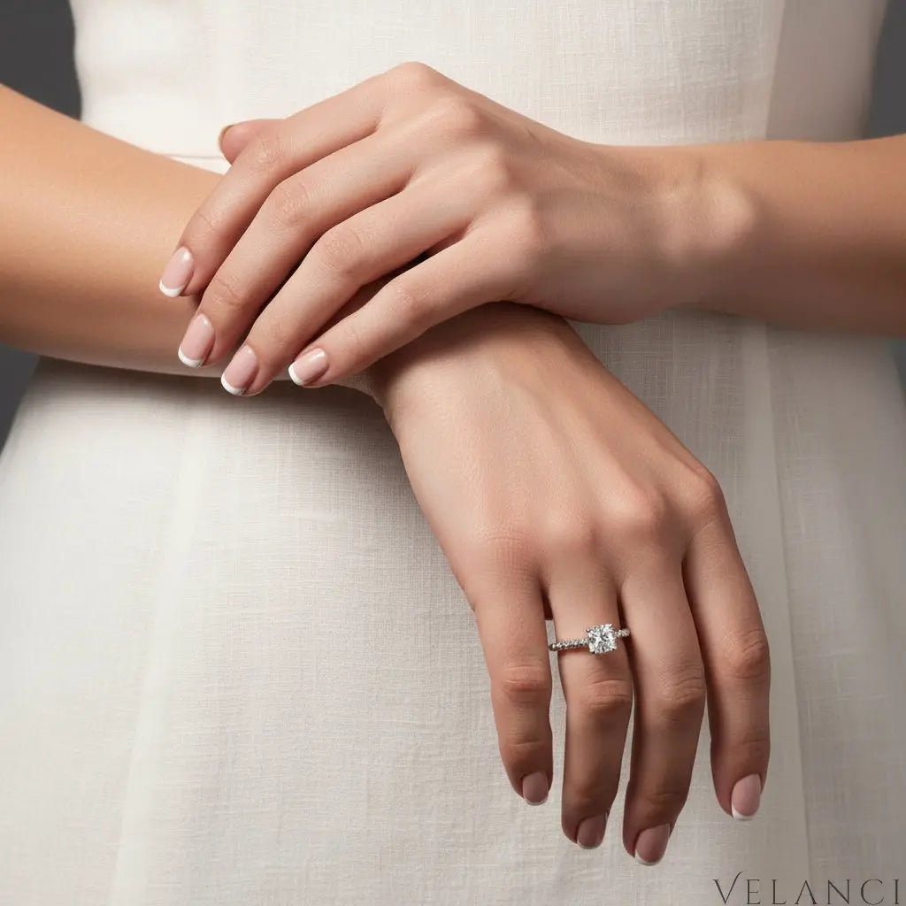 Ring Giulia - 1ct Moissanite in 4-Prong Sterling Silver Velanci