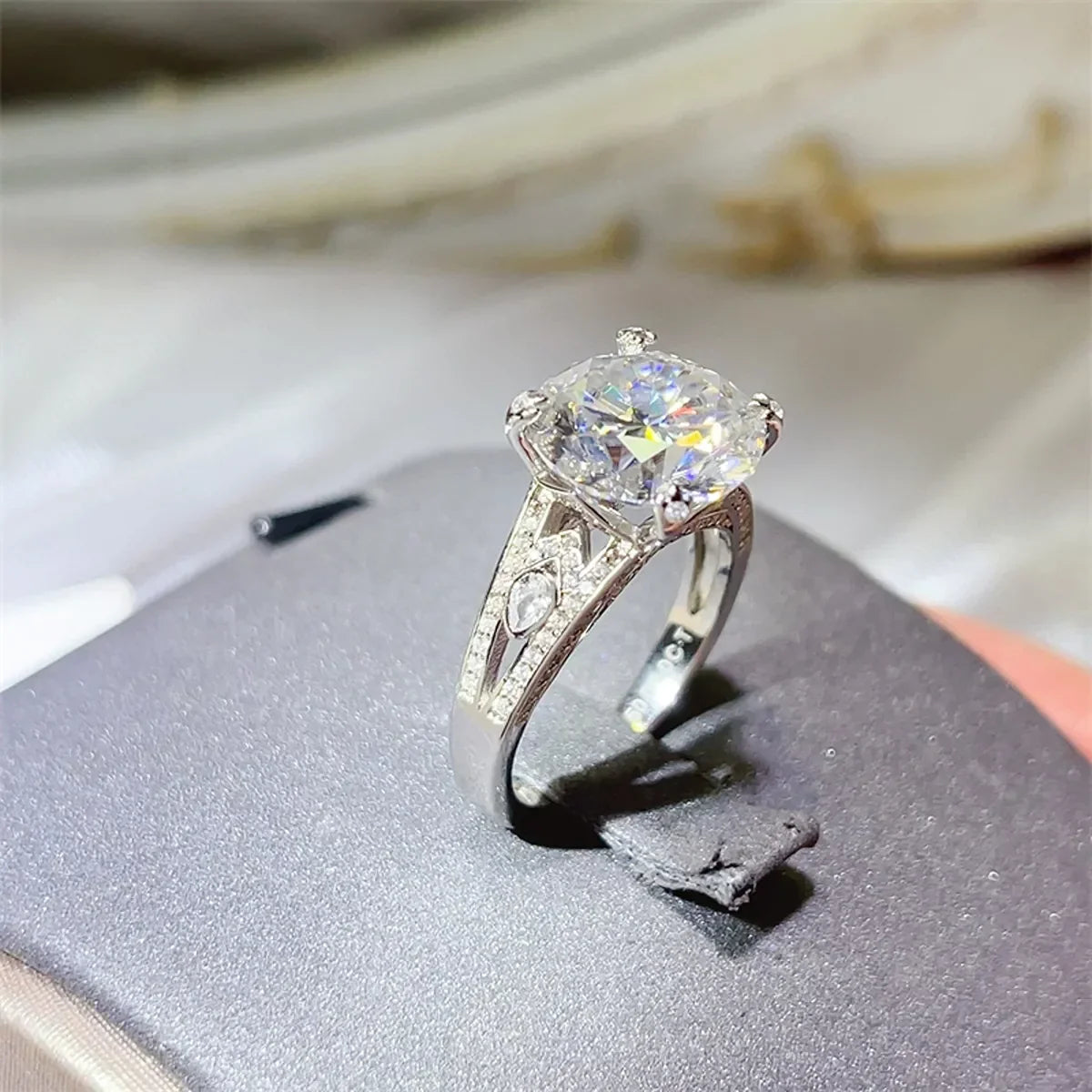 5 Carat Moissanite Ring Isabella - Sterling Shine Everyday Women's Ring Velanci