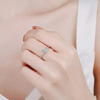 Sterling Silver Moissanite Ring Giulia - Minimalist Glow Women's Ring Velanci
