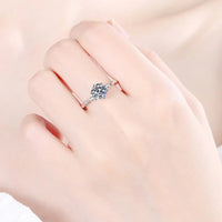 Ring Alessandra - 1 Carat Moissanite Sterling Silver Twist Women's Ring Velanci