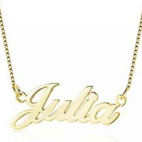 Sterling Silver Name Necklace Giulia - Custom Script Pendant on 16-18in Chain Velanci